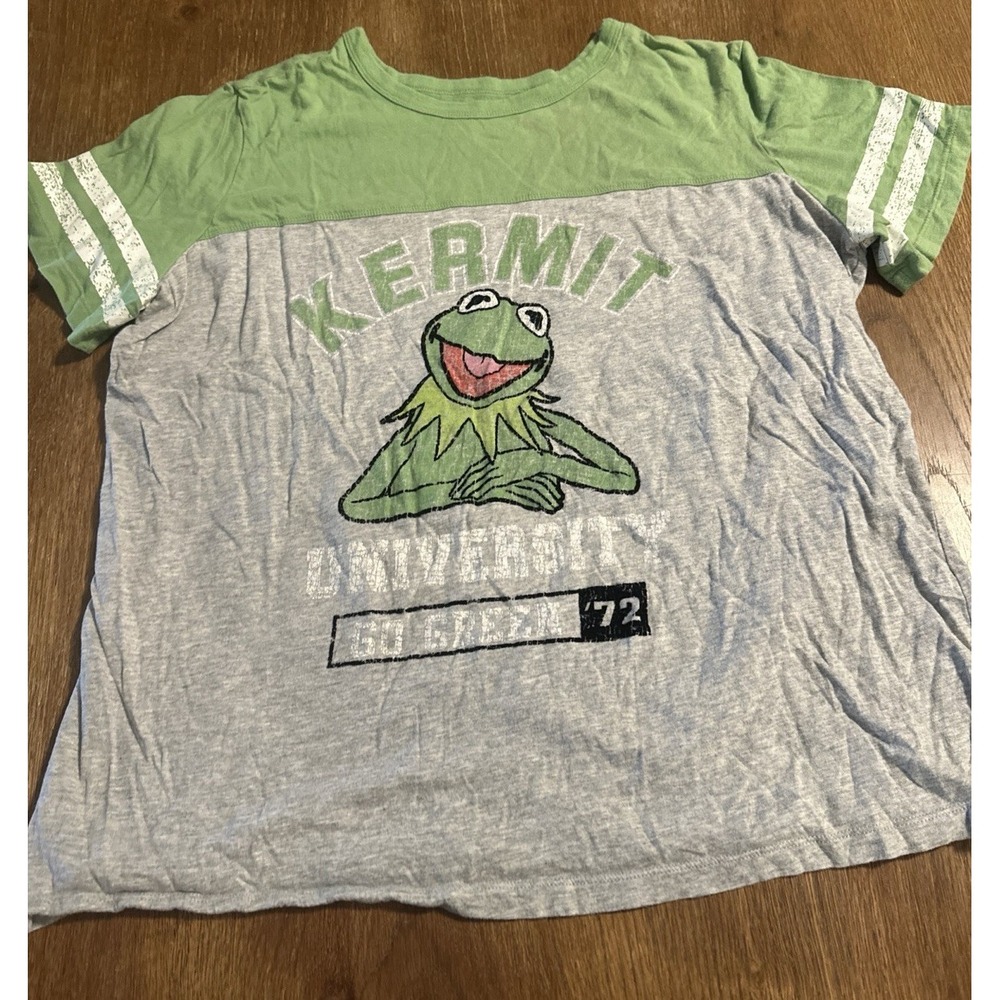 Disney Kermit The Frog The Muppets T Shirt Size 3XL Gray & Green